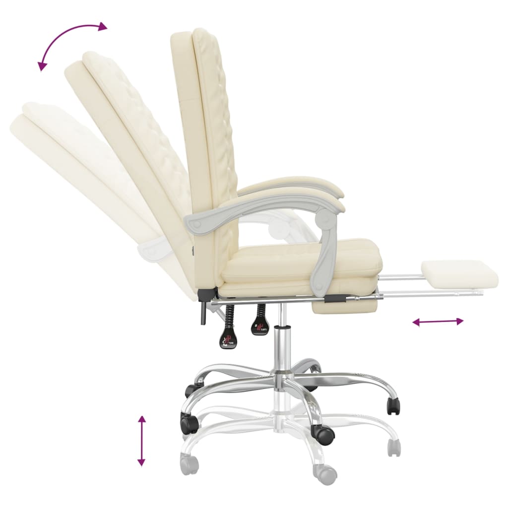 Fauteuil inclinable de bureau Crème Similicuir - XIOS