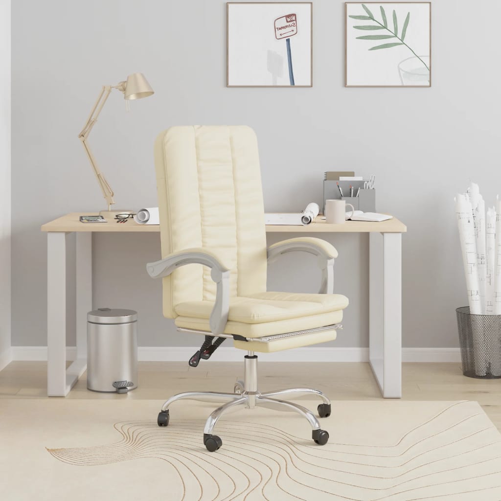 Fauteuil inclinable de bureau Crème Similicuir - XIOS