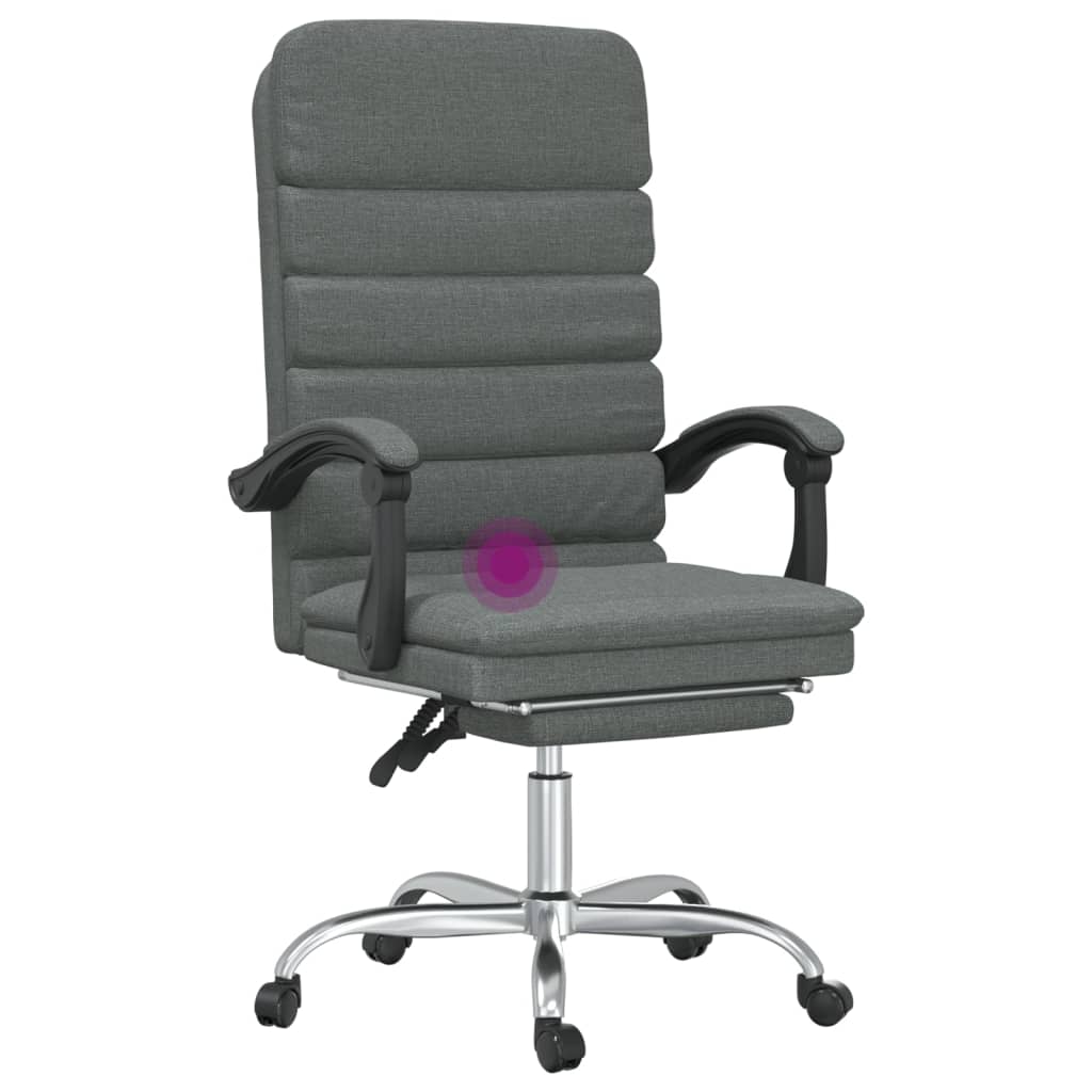 Fauteuil de massage inclinable de bureau Gris foncé Tissu - XIOS