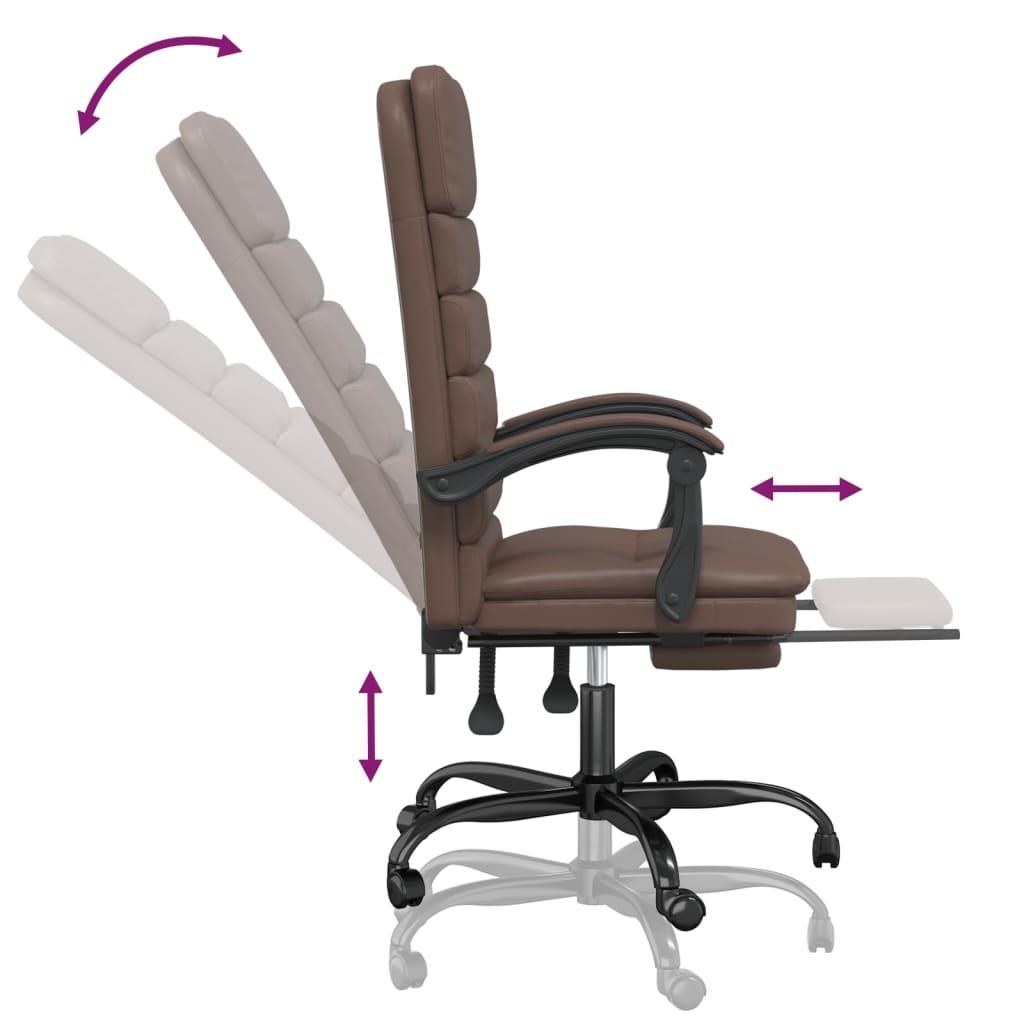 Fauteuil de massage inclinable de bureau Marron Similicuir - XIOS
