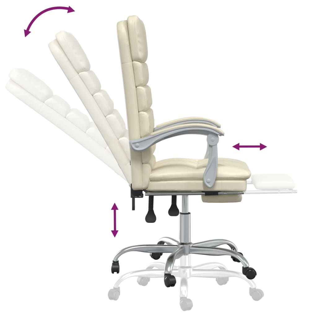 Fauteuil de massage inclinable de bureau Crème Similicuir - XIOS