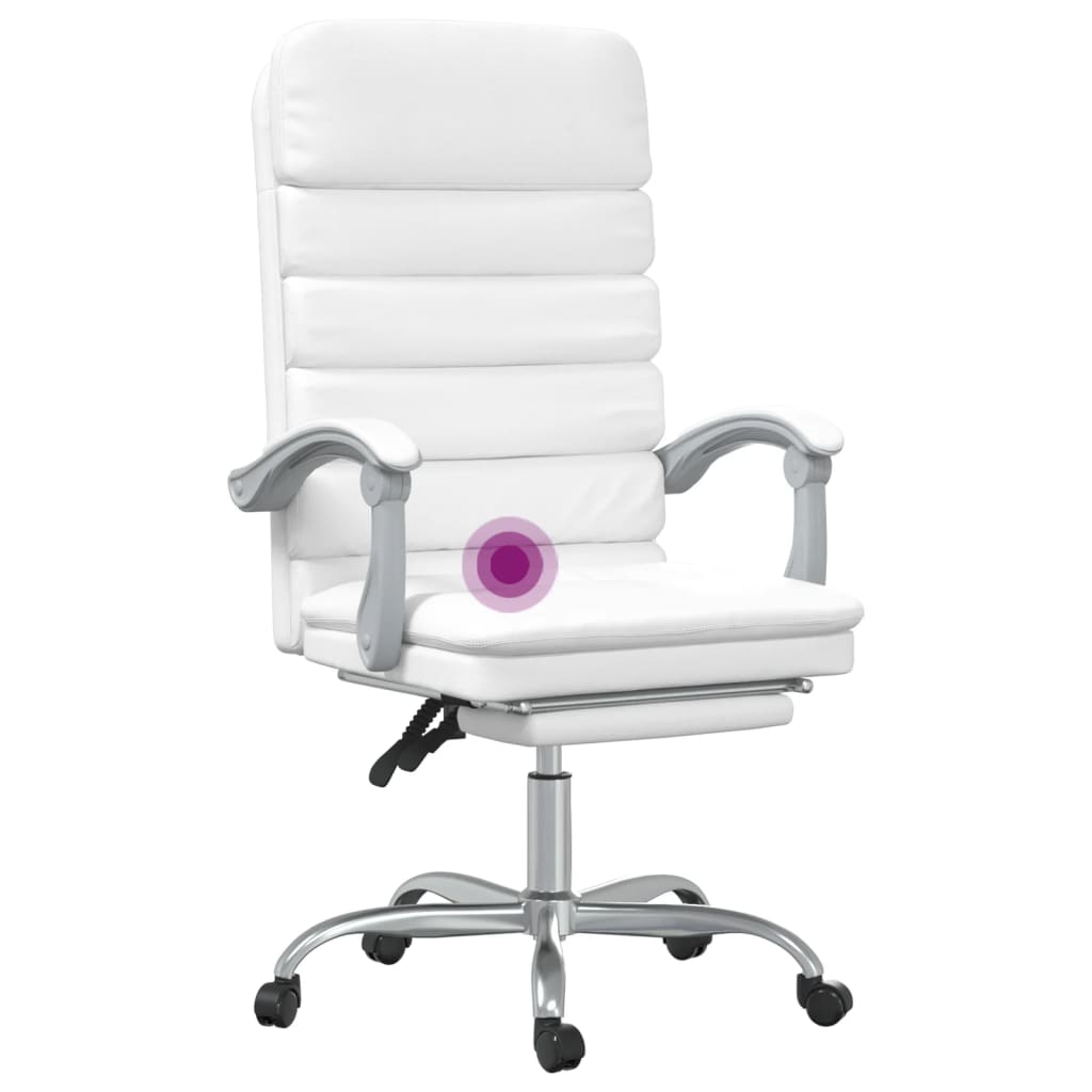 Fauteuil de massage inclinable de bureau Blanc Similicuir - XIOS