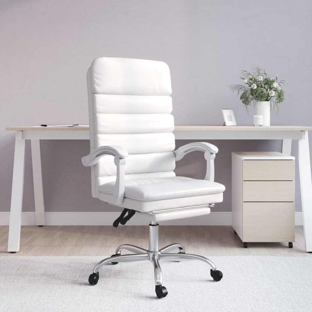 Fauteuil de massage inclinable de bureau Blanc Similicuir - XIOS