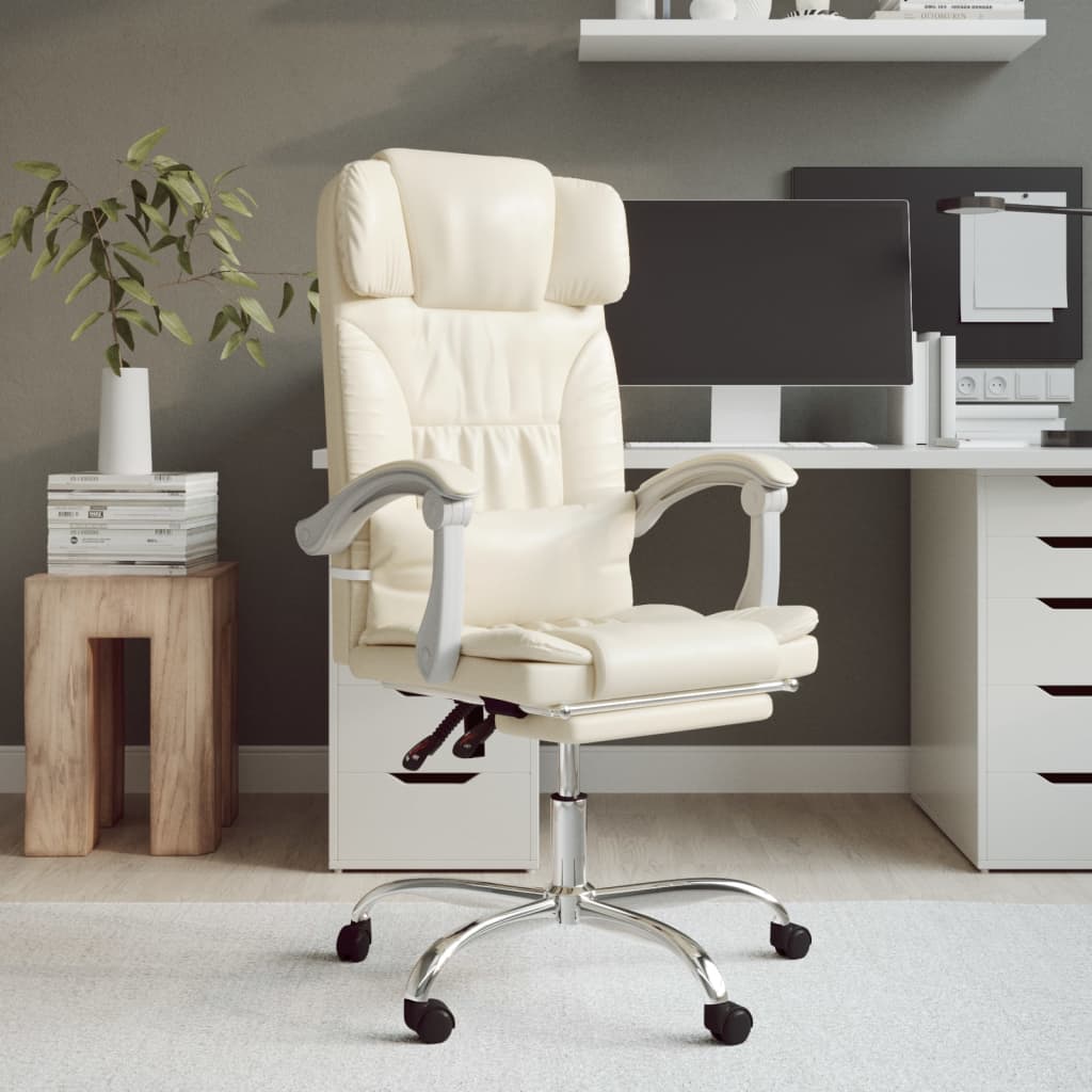 Fauteuil inclinable de bureau Crème Similicuir - XIOS