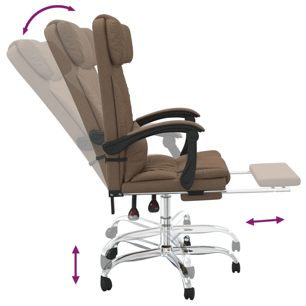 Fauteuil de massage inclinable de bureau Marron Tissu - XIOS