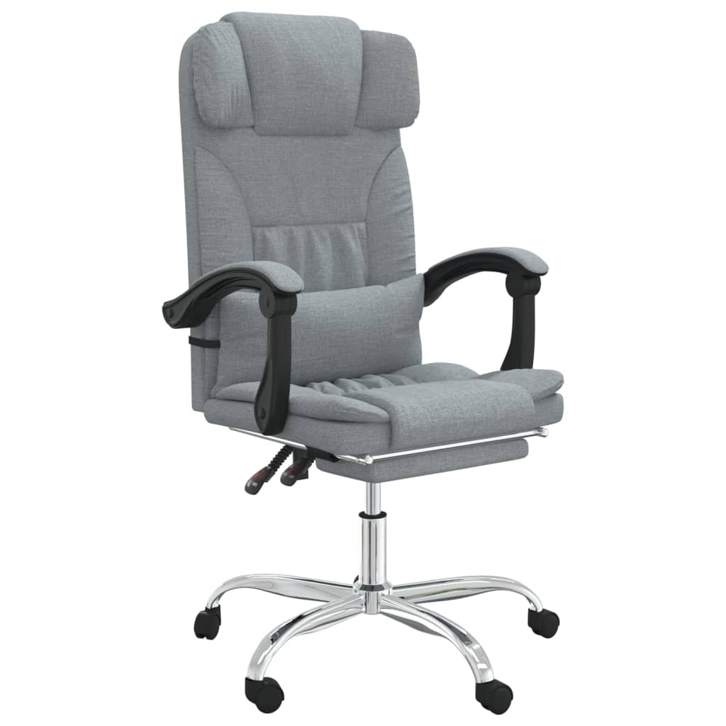 Fauteuil de massage inclinable de bureau Gris clair Tissu