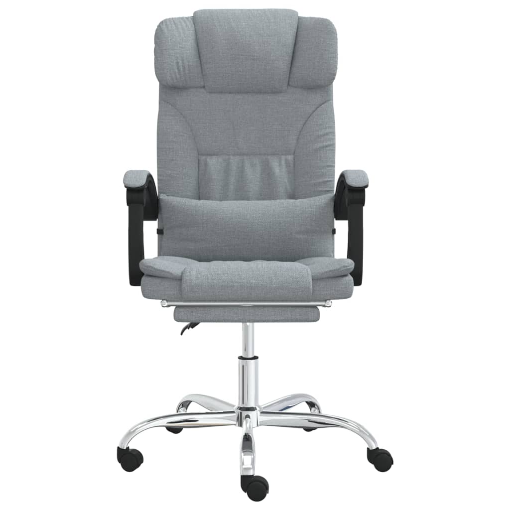 Fauteuil de massage inclinable de bureau Gris clair Tissu