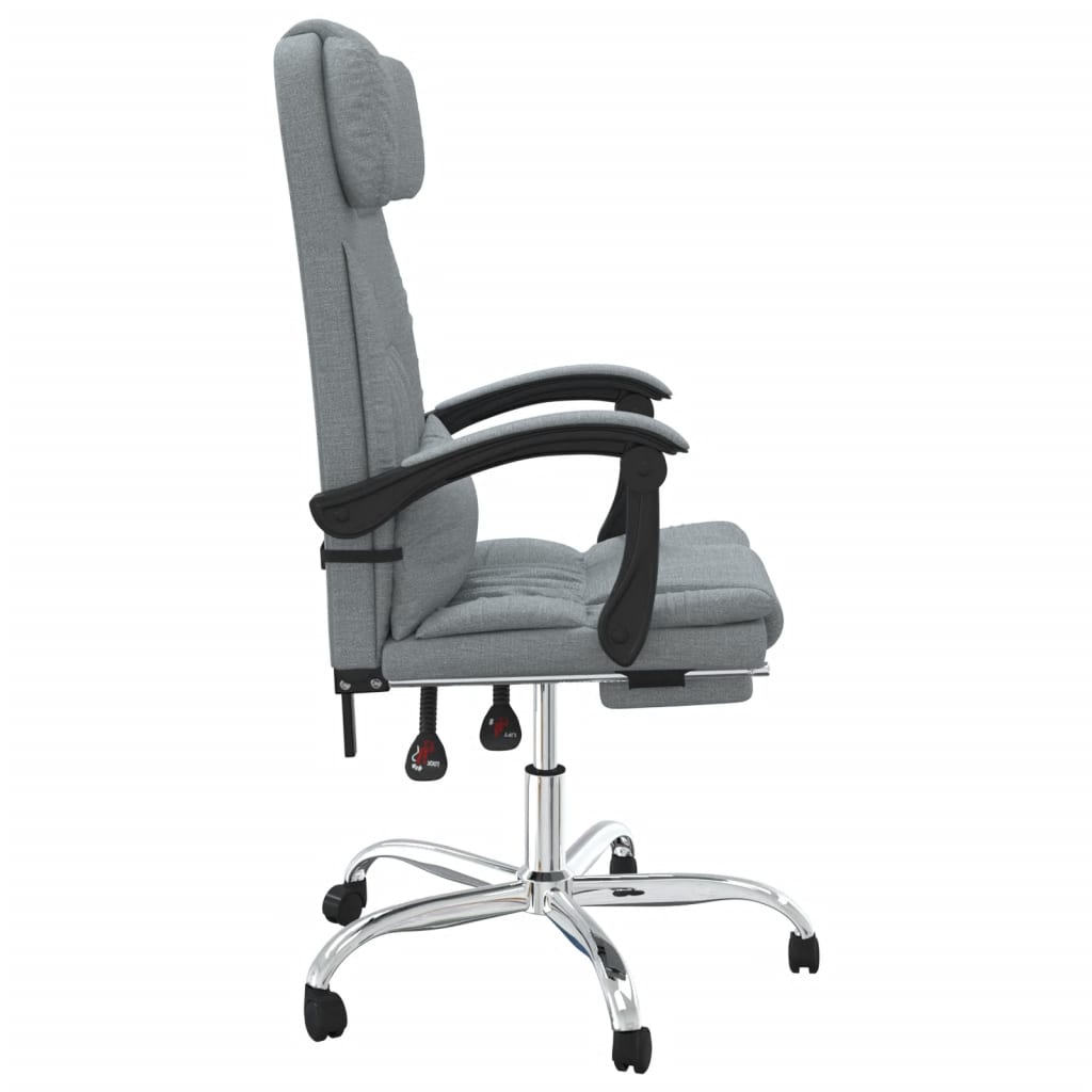 Fauteuil de massage inclinable de bureau Gris clair Tissu
