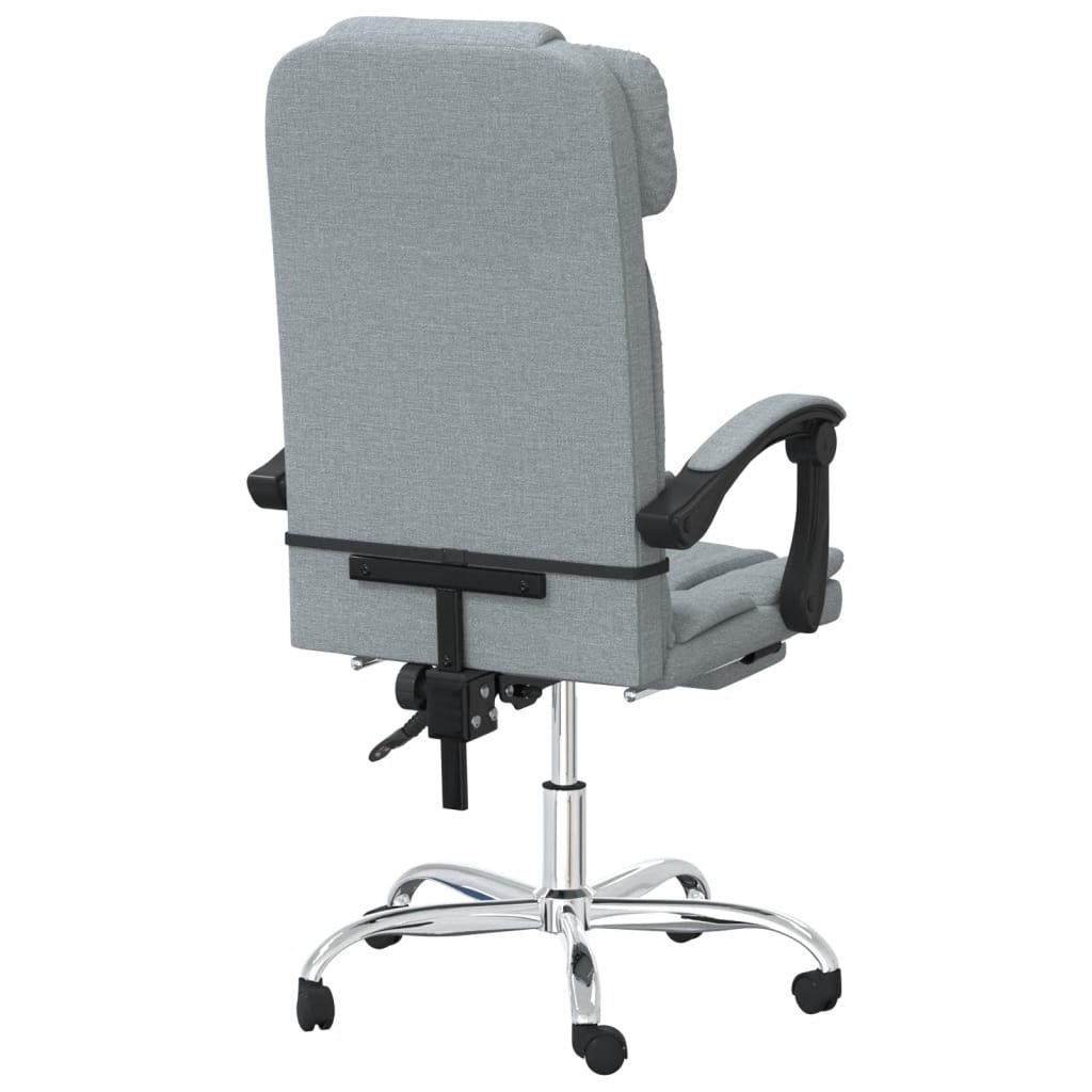 Fauteuil de massage inclinable de bureau Gris clair Tissu