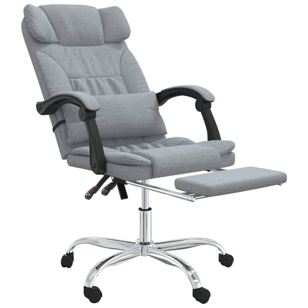 Fauteuil de massage inclinable de bureau Gris clair Tissu