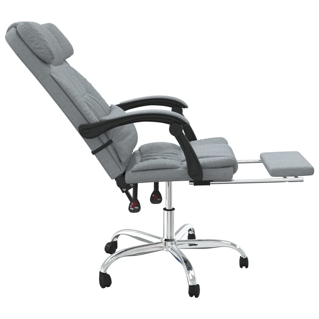 Fauteuil de massage inclinable de bureau Gris clair Tissu