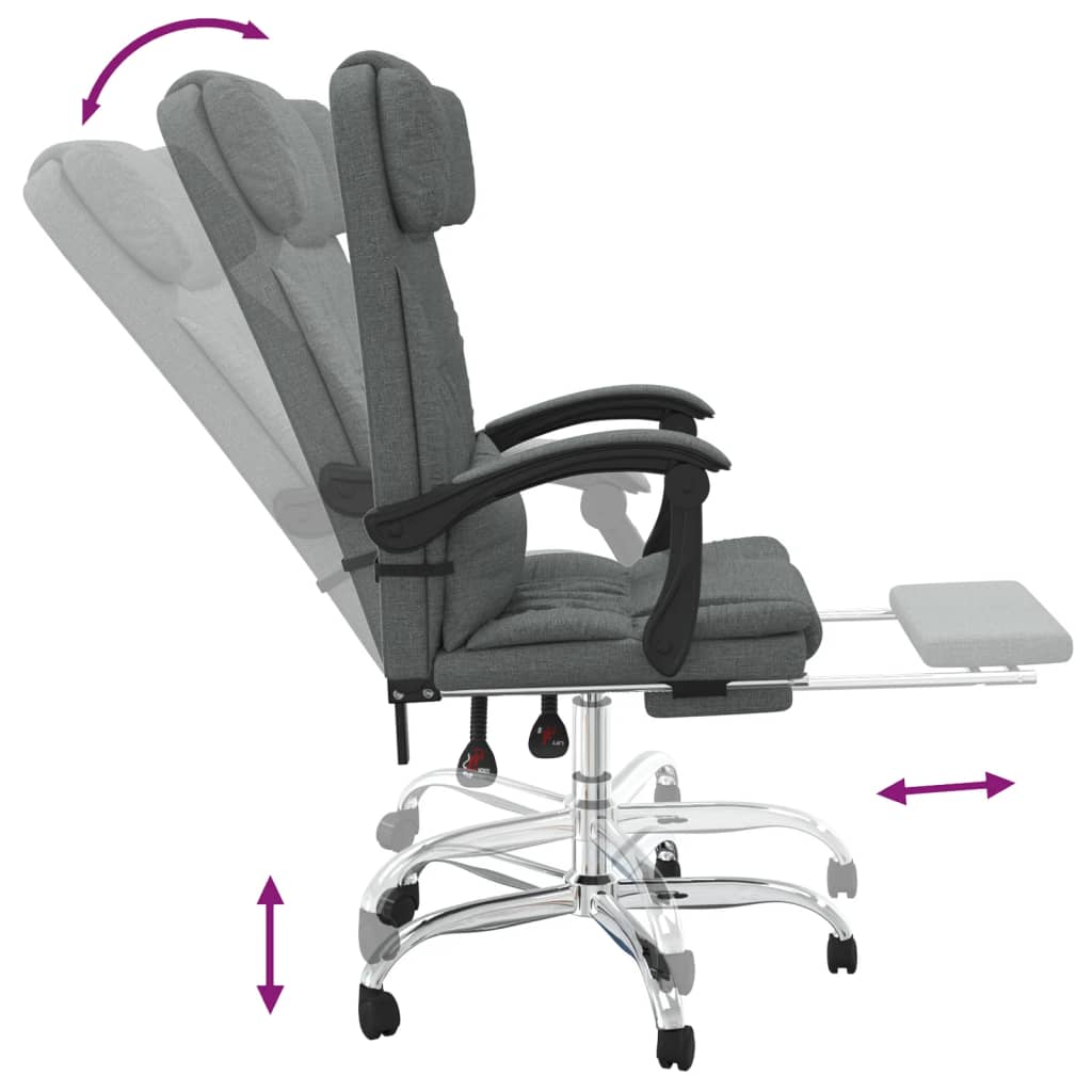 Fauteuil de massage inclinable de bureau Gris foncé Tissu - XIOS