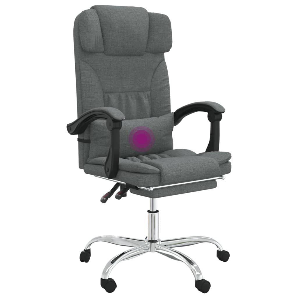 Fauteuil de massage inclinable de bureau Gris foncé Tissu - XIOS