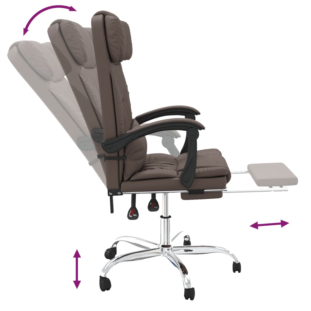 Fauteuil de massage inclinable de bureau Marron Similicuir - XIOS