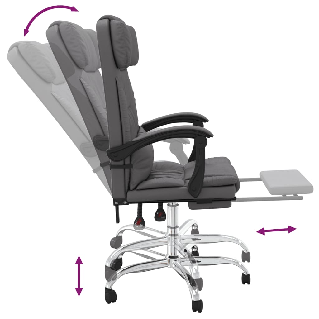Fauteuil de massage inclinable de bureau Gris Similicuir - XIOS