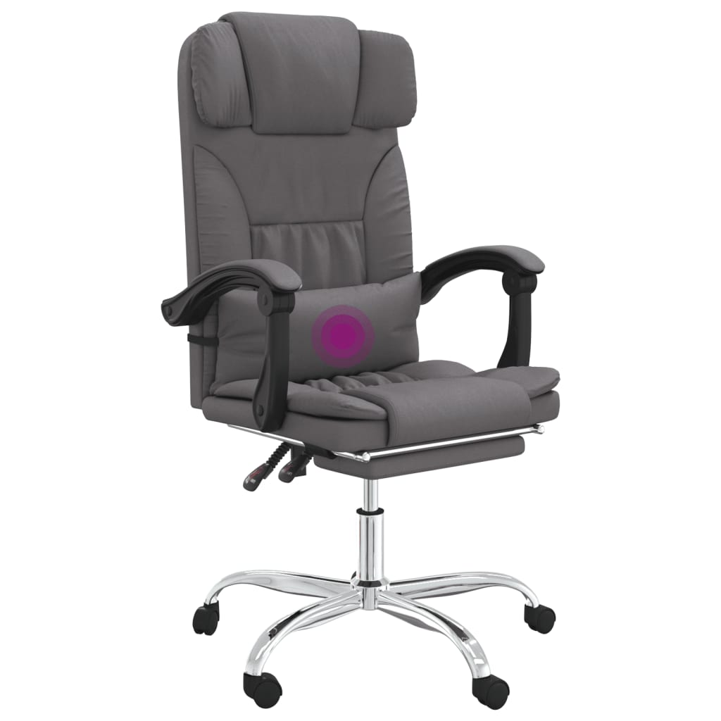 Fauteuil de massage inclinable de bureau Gris Similicuir - XIOS