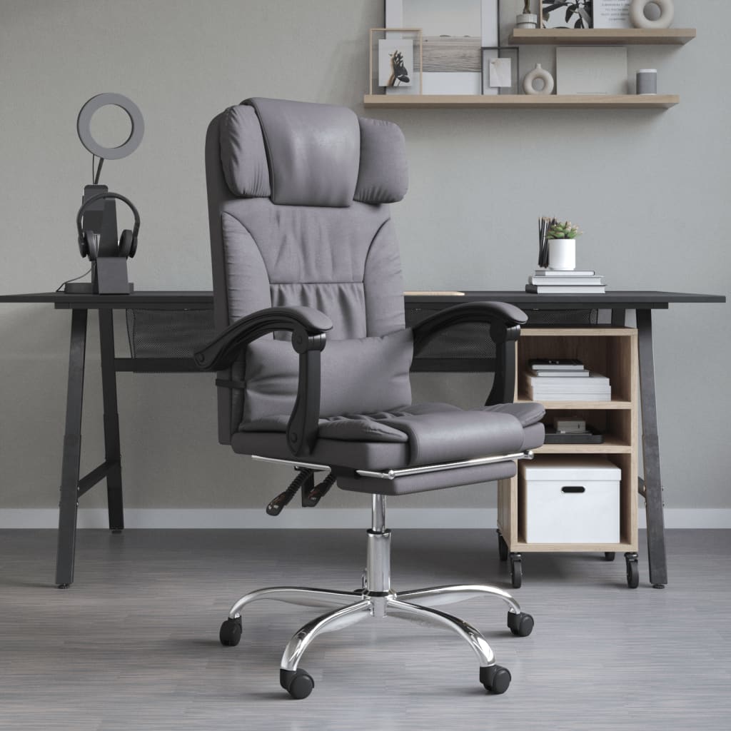 Fauteuil de massage inclinable de bureau Gris Similicuir - XIOS