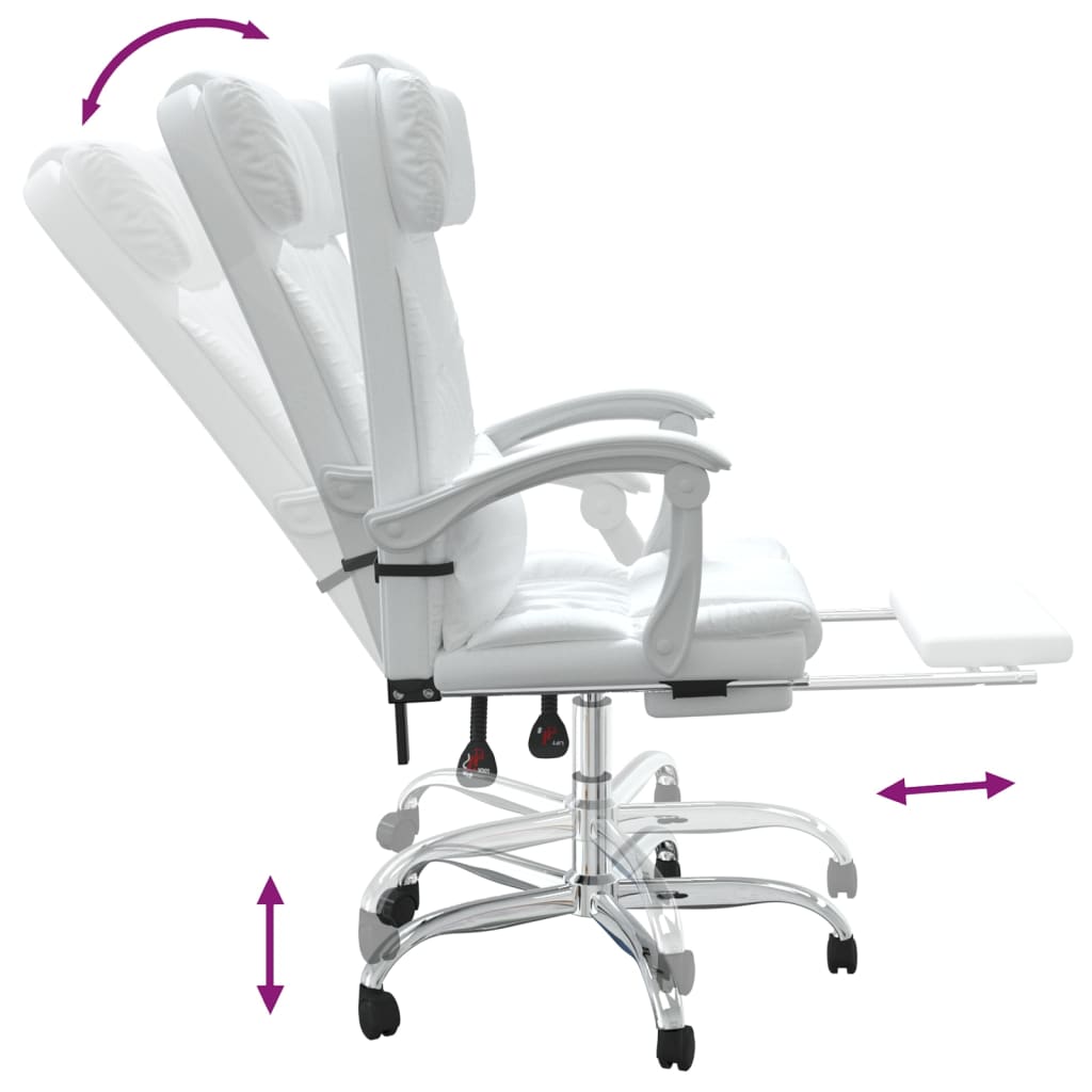 Fauteuil de massage inclinable de bureau Blanc Similicuir - XIOS