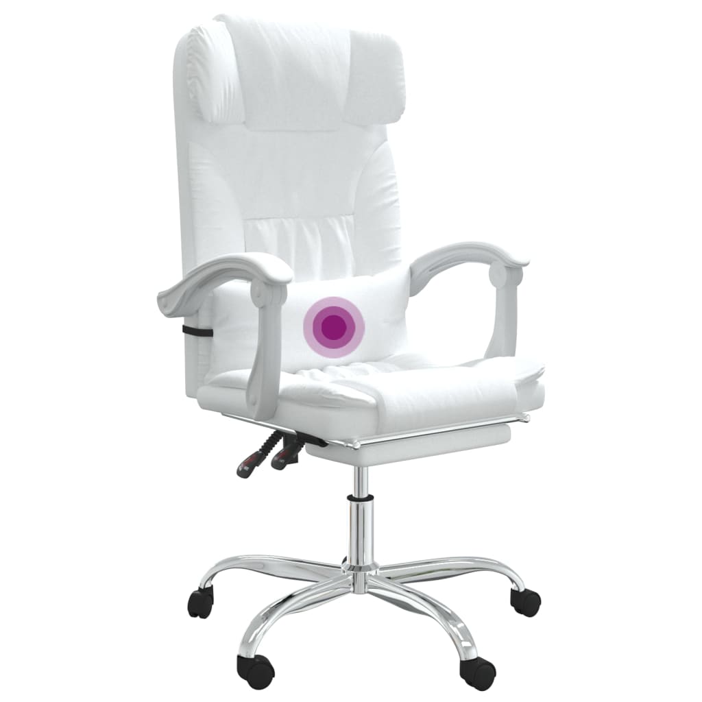 Fauteuil de massage inclinable de bureau Blanc Similicuir - XIOS