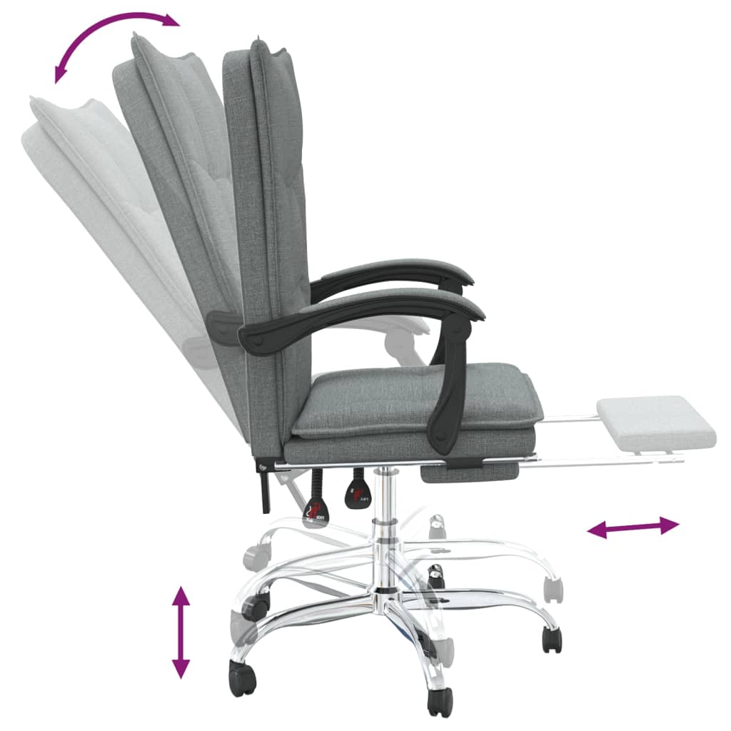 Fauteuil inclinable de bureau Gris foncé Tissu - XIOS