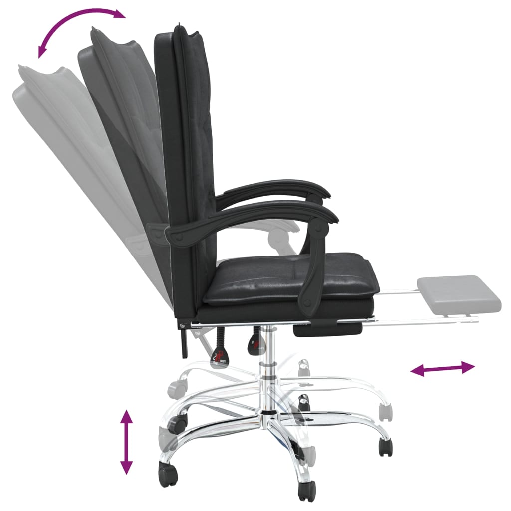 Fauteuil inclinable de bureau Noir Similicuir - XIOS