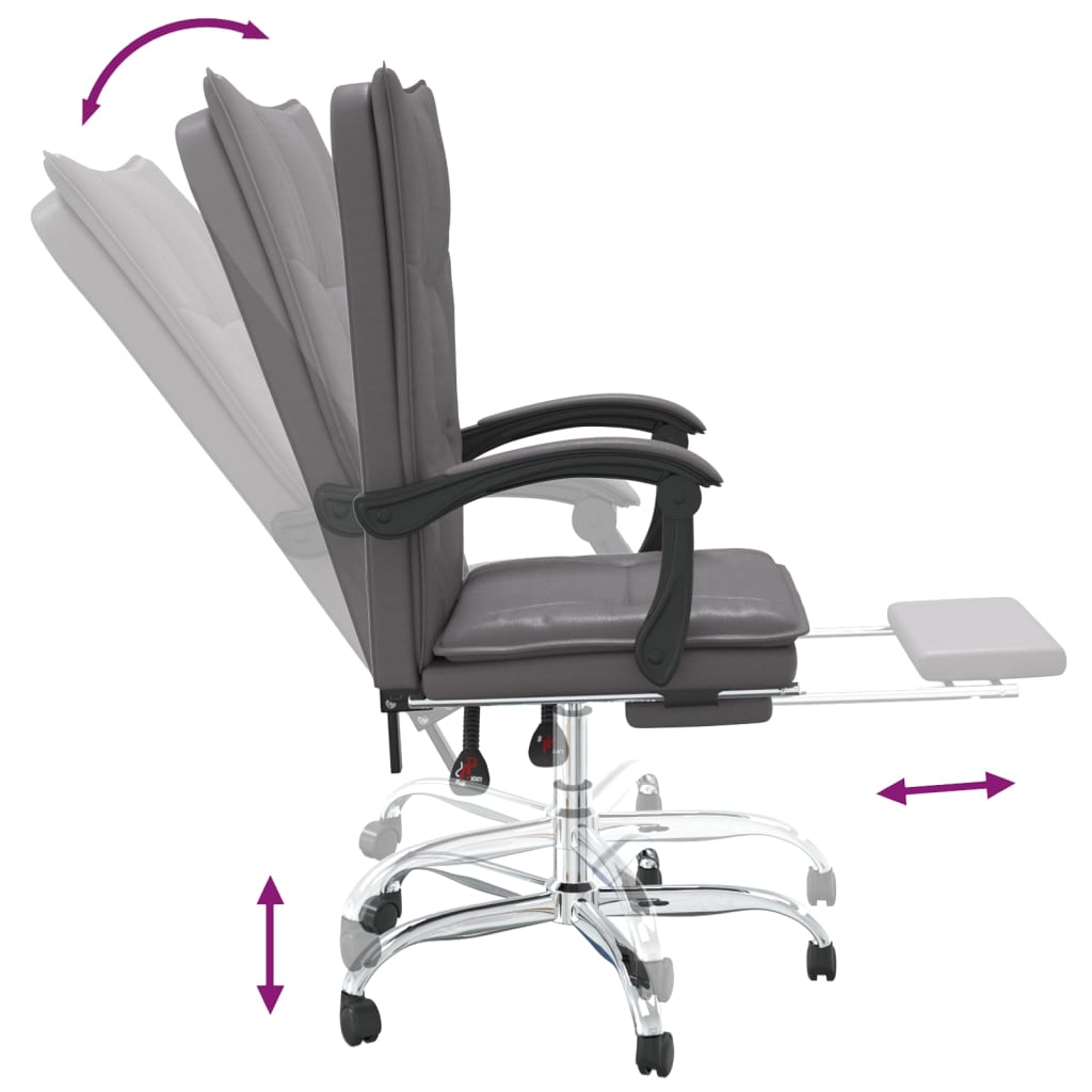 Fauteuil inclinable de bureau Gris Similicuir - XIOS