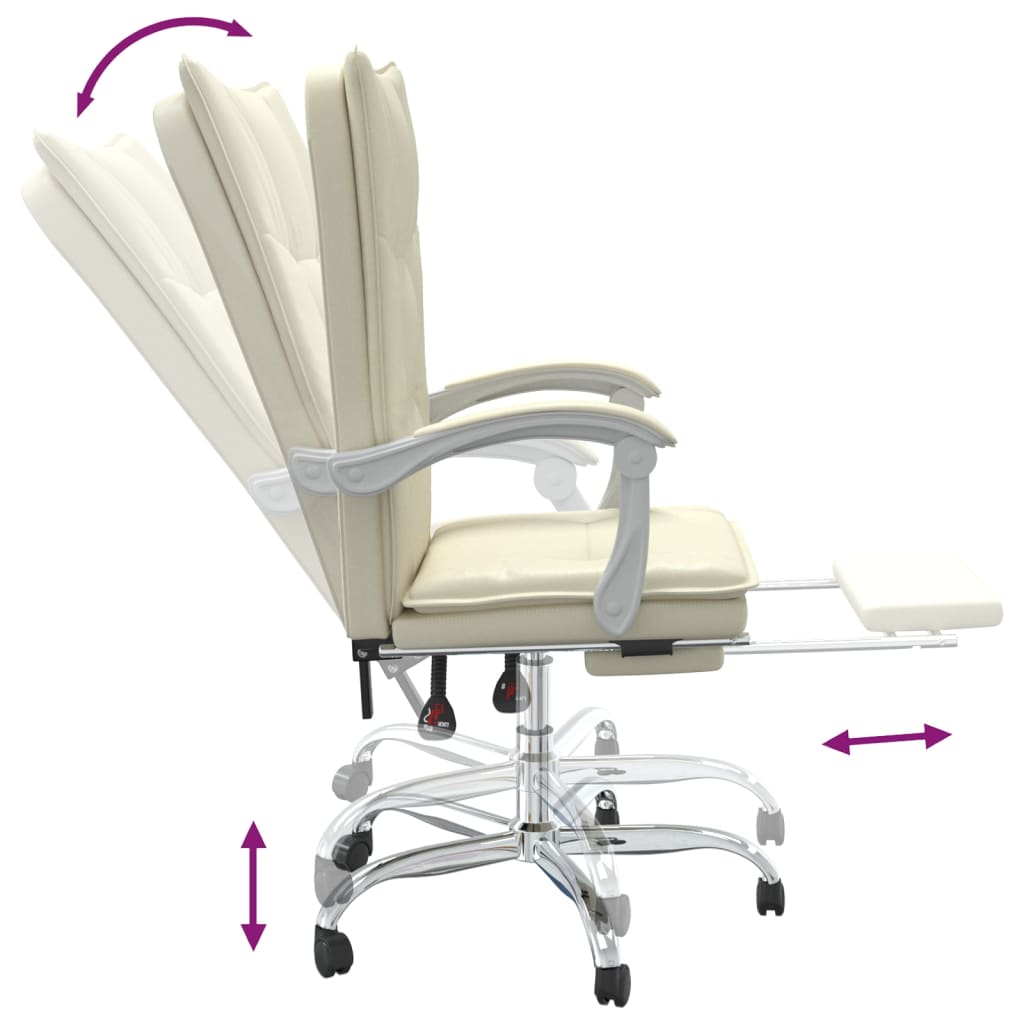 Fauteuil inclinable de bureau Crème Similicuir - XIOS