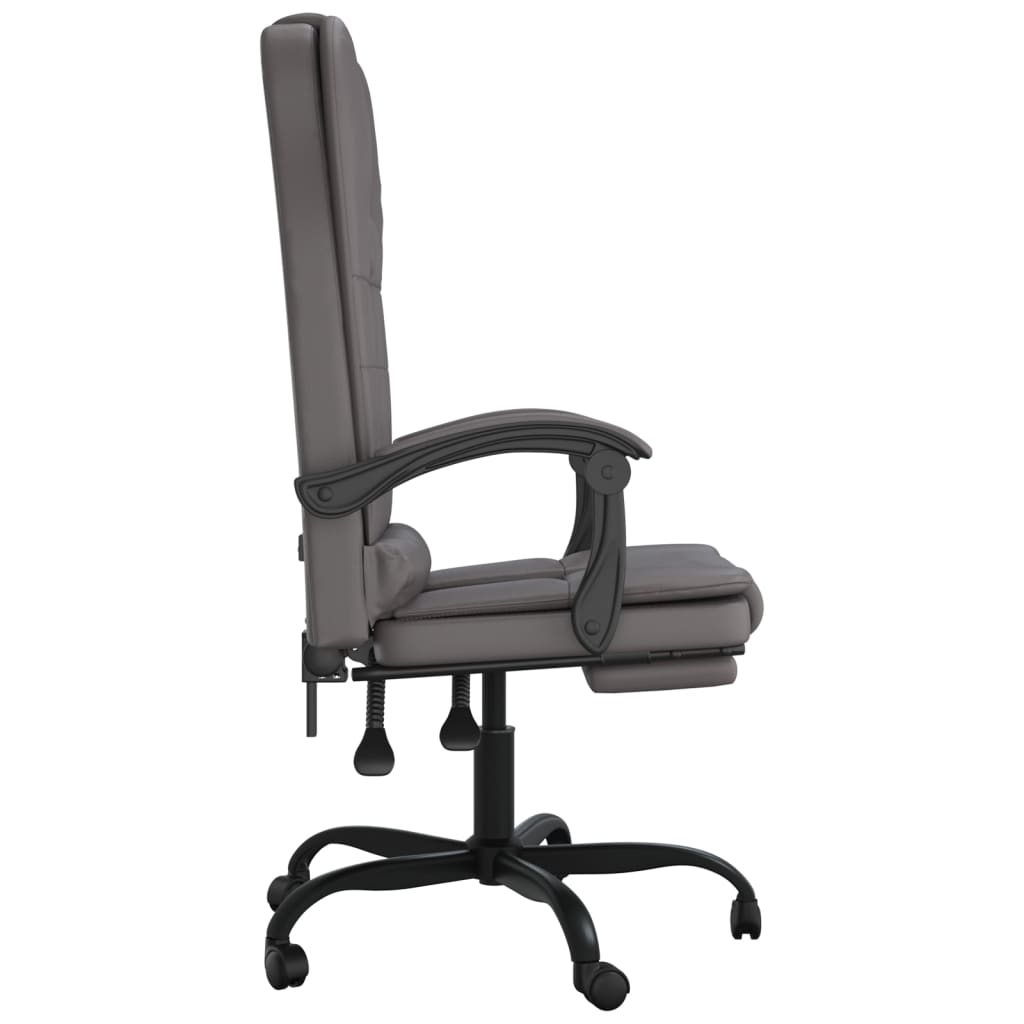 Fauteuil de massage inclinable de bureau gris similicuir - XIOS