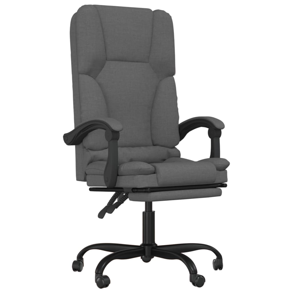 Fauteuil de massage inclinable de bureau gris foncé tissu - XIOS