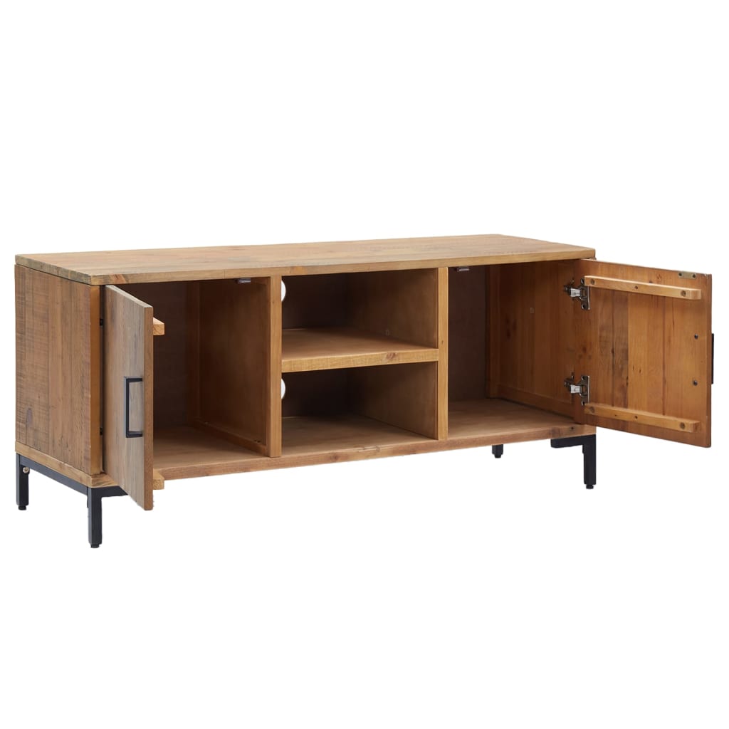 Meuble TV Marron 110x35x48 cm Bois de pin massif - XIOS