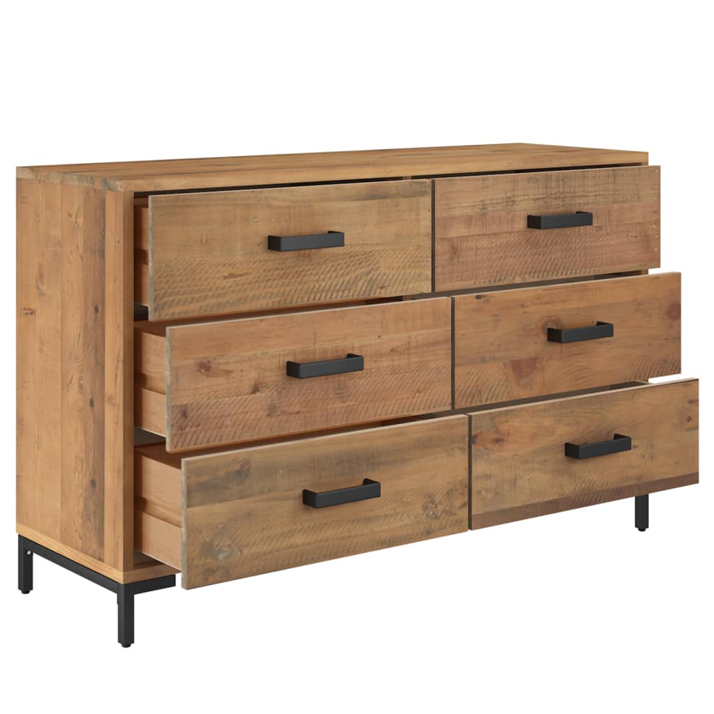 Buffet Marron 110x35x70 cm Bois de pin massif - XIOS