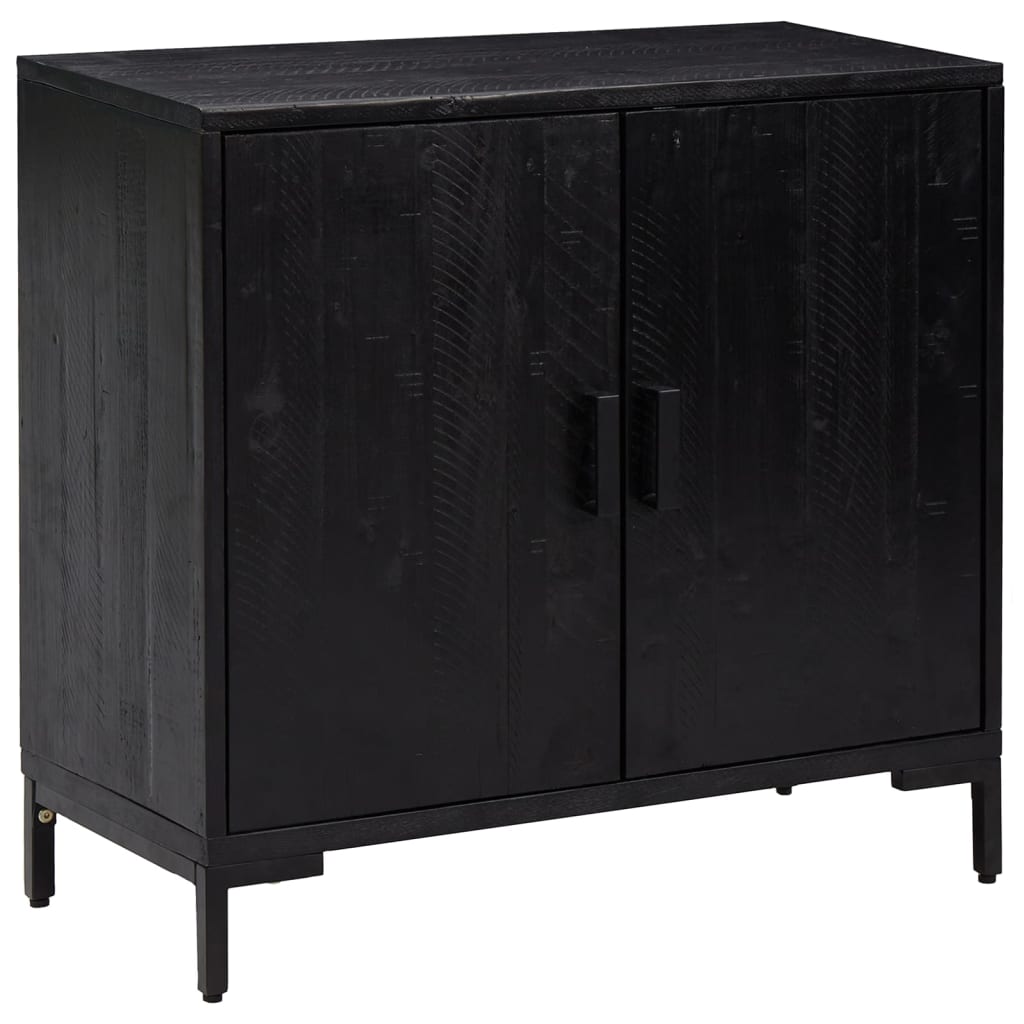 Buffet Noir 75x35x70 cm Bois de pin massif - XIOS