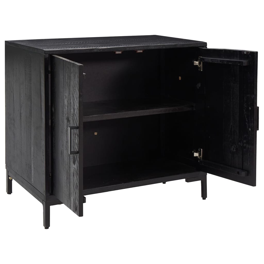 Buffet Noir 75x35x70 cm Bois de pin massif - XIOS