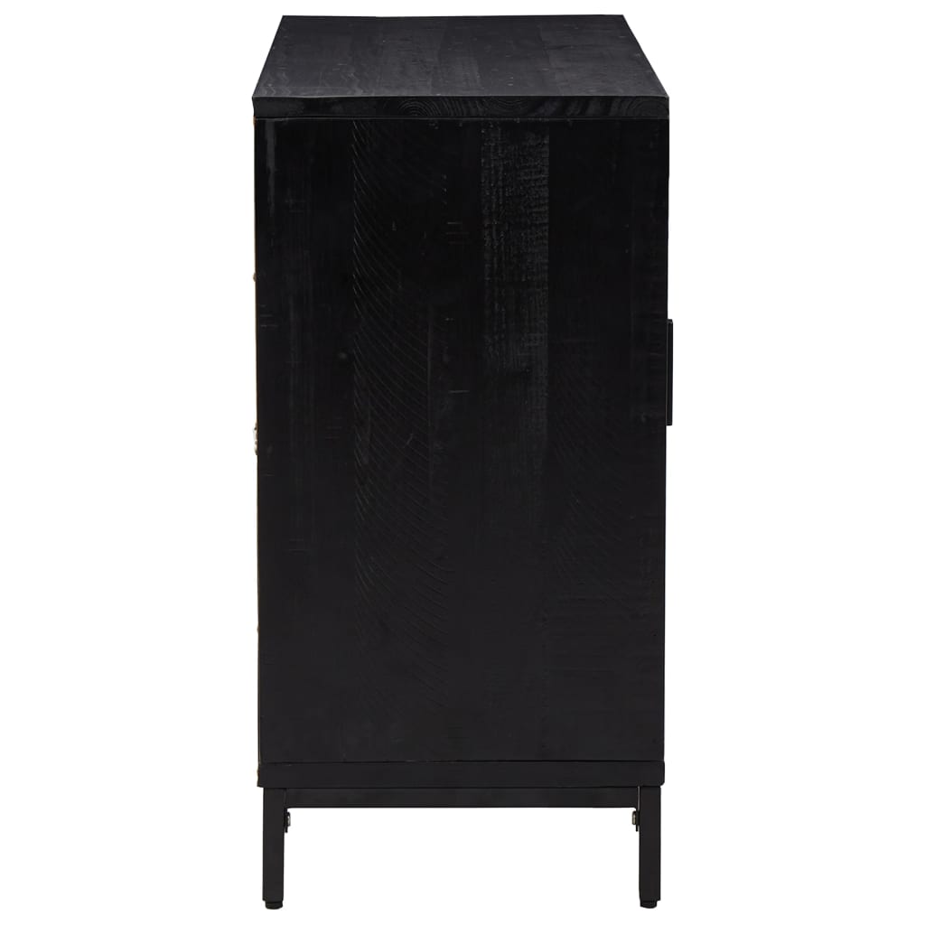 Buffet Noir 75x35x70 cm Bois de pin massif - XIOS