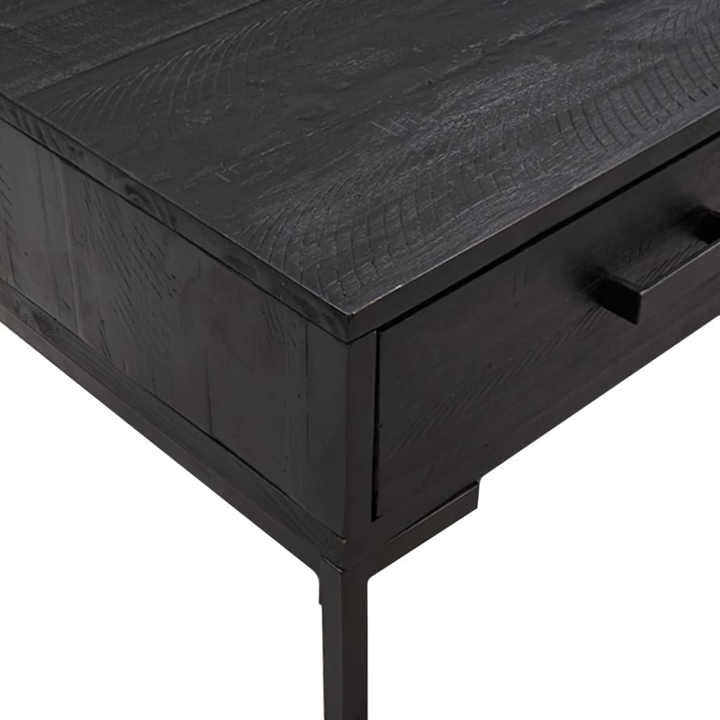 Table basse Noir 90x50x35 cm Bois de pin massif - XIOS