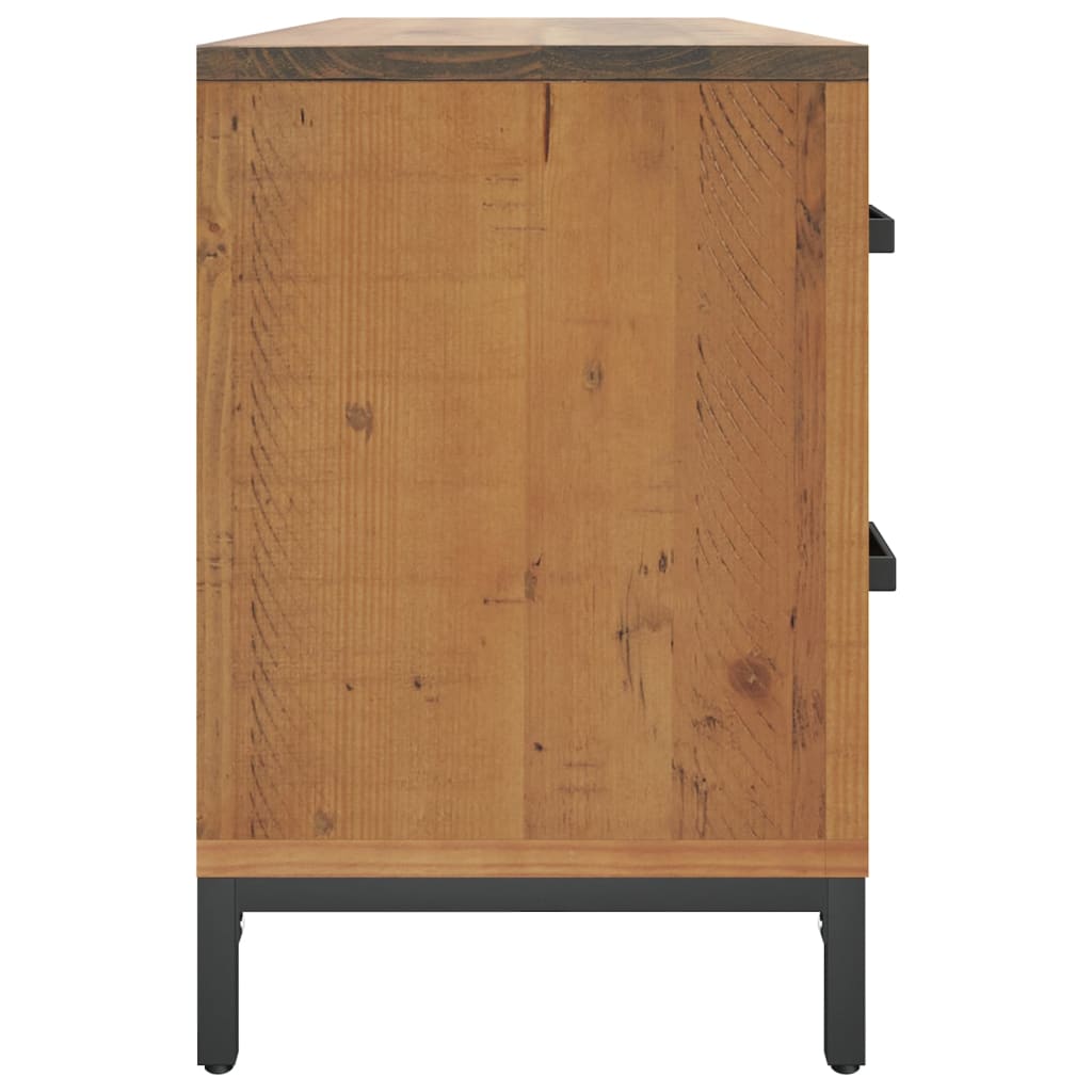 Armoire de rangement Marron 110x30x45 cm Bois de pin massif - XIOS