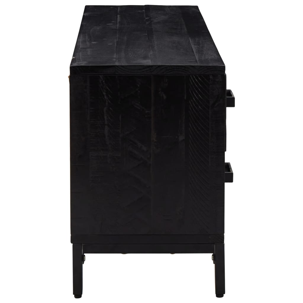 Armoire de rangement Noir 110x30x45 cm Bois de pin massif - XIOS