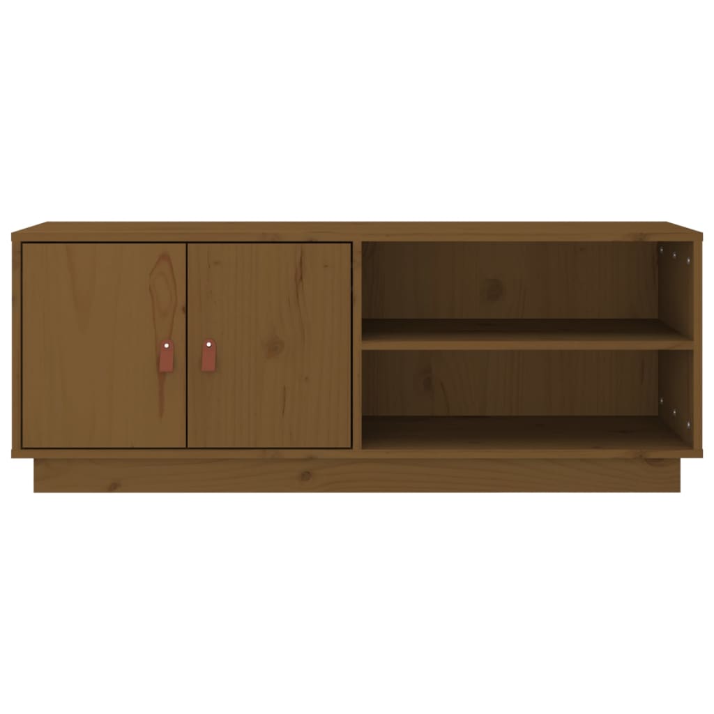 Meuble TV Marron miel 105x34x40 cm Bois de pin massif - XIOS
