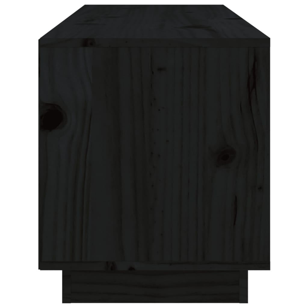 Meuble TV Noir 105x34x40 cm Bois de pin massif - XIOS