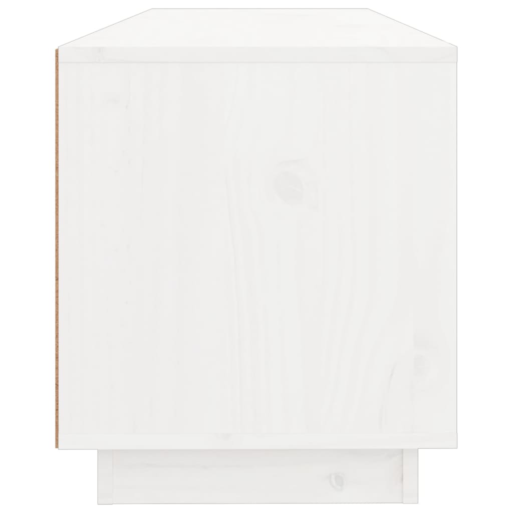 Meuble TV Blanc 100x34x40 cm Bois de pin massif - XIOS