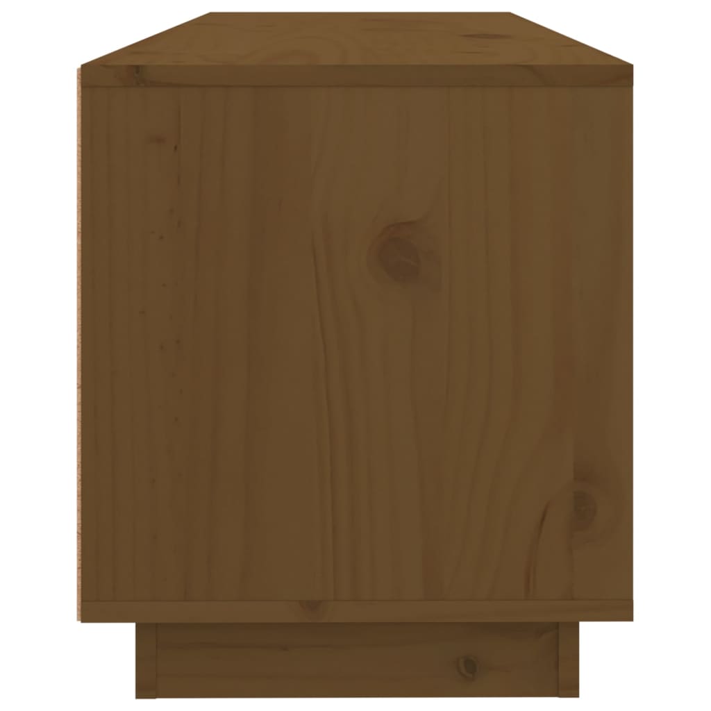 Meuble TV Marron miel 100x34x40 cm Bois de pin massif - XIOS