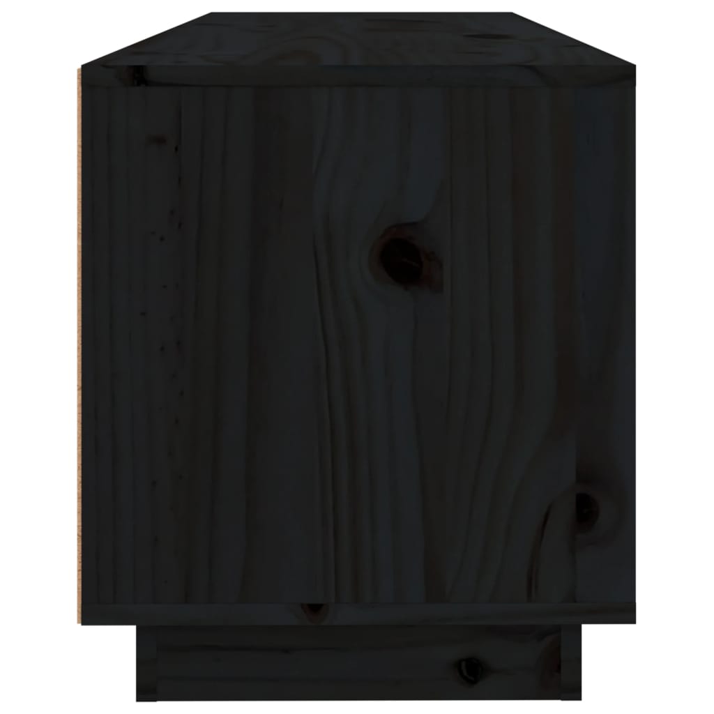 Meuble TV Noir 100x34x40 cm Bois de pin massif - XIOS