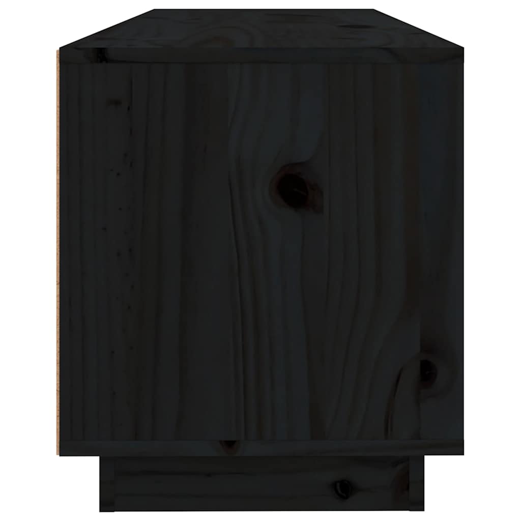 Meuble TV Noir 100x34x40 cm Bois de pin massif - XIOS