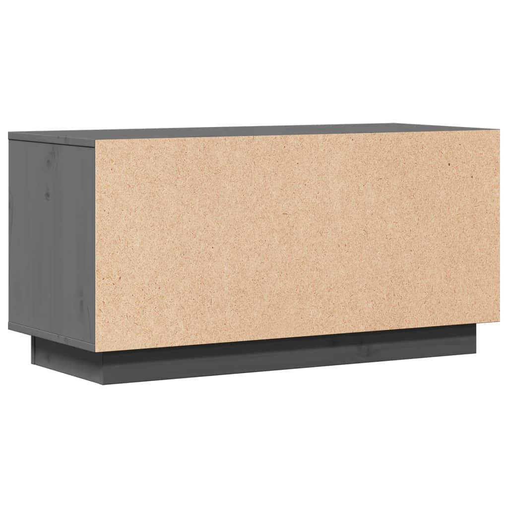 Meuble TV Gris 80x34x40 cm Bois de pin massif - XIOS
