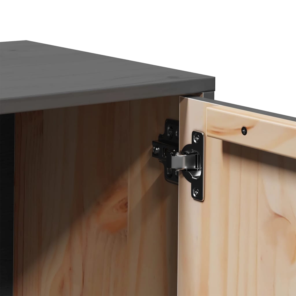 Meuble TV Gris 80x34x40 cm Bois de pin massif - XIOS