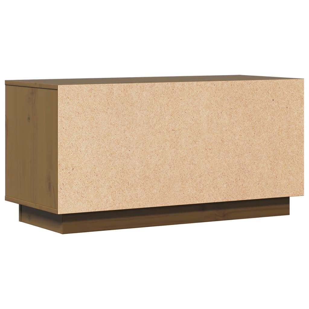 Meuble TV Marron miel 80x34x40 cm Bois de pin massif - XIOS