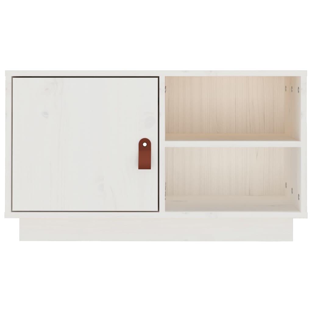 Meuble TV Blanc 70x34x40 cm Bois de pin massif - XIOS