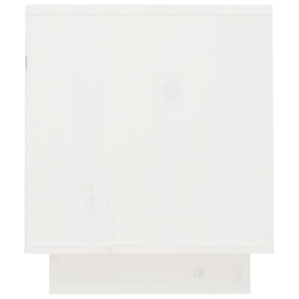 Meuble TV Blanc 70x34x40 cm Bois de pin massif - XIOS