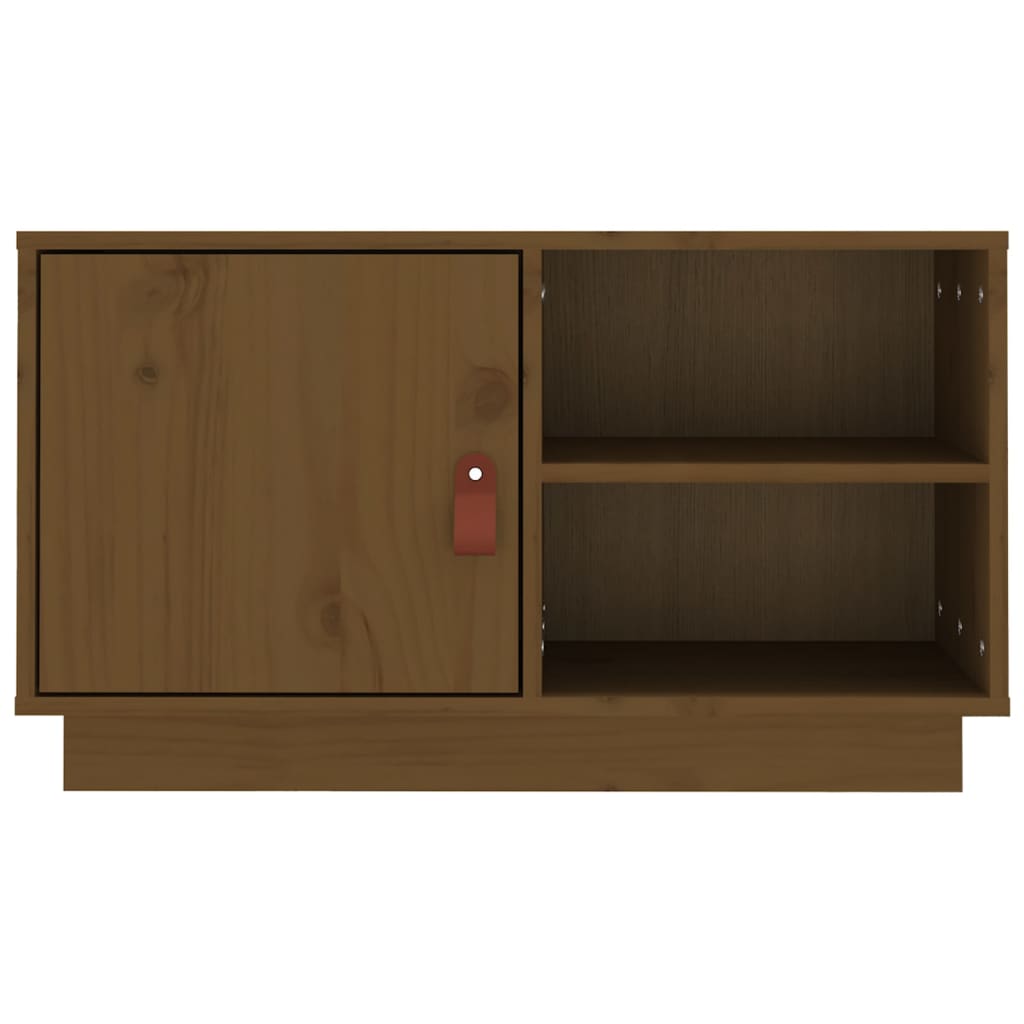 Meuble TV Marron miel 70x34x40 cm Bois de pin massif - XIOS