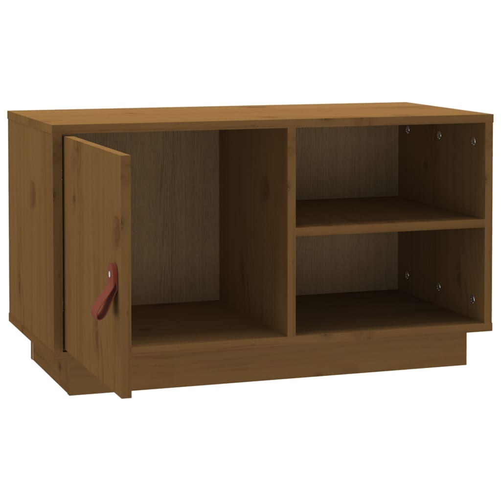 Meuble TV Marron miel 70x34x40 cm Bois de pin massif - XIOS
